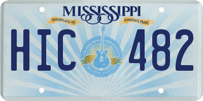MS license plate HIC482