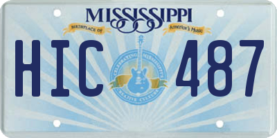 MS license plate HIC487