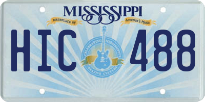 MS license plate HIC488