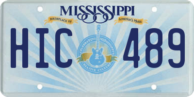 MS license plate HIC489