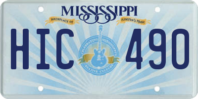 MS license plate HIC490