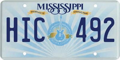 MS license plate HIC492