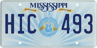 MS license plate HIC493