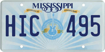 MS license plate HIC495