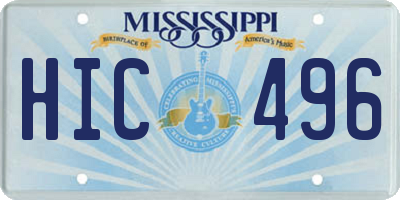 MS license plate HIC496