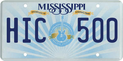 MS license plate HIC500