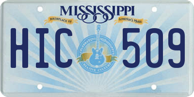 MS license plate HIC509