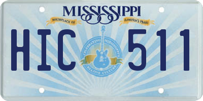 MS license plate HIC511