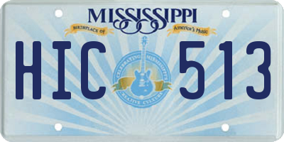 MS license plate HIC513