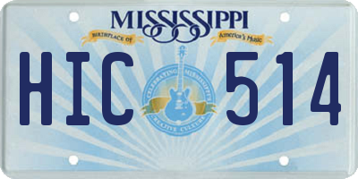 MS license plate HIC514