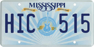 MS license plate HIC515