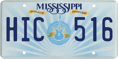 MS license plate HIC516
