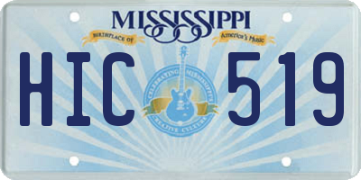 MS license plate HIC519