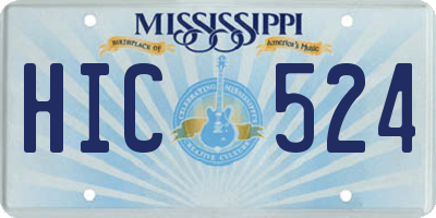 MS license plate HIC524