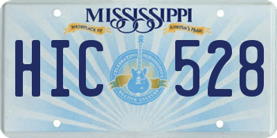 MS license plate HIC528