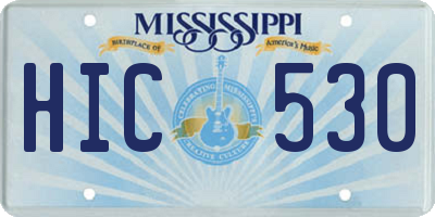 MS license plate HIC530