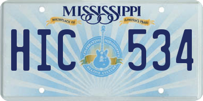 MS license plate HIC534
