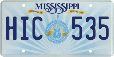 MS license plate HIC535