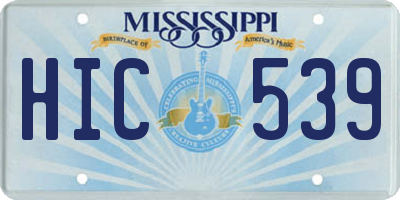MS license plate HIC539