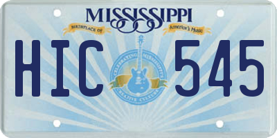 MS license plate HIC545