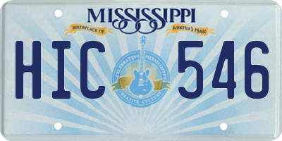 MS license plate HIC546
