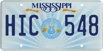 MS license plate HIC548