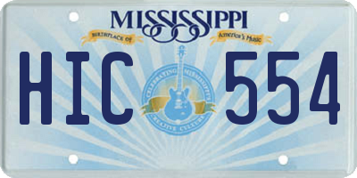 MS license plate HIC554