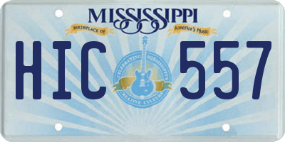 MS license plate HIC557