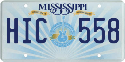 MS license plate HIC558