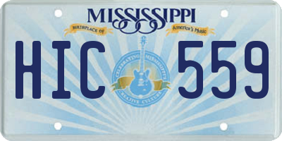 MS license plate HIC559