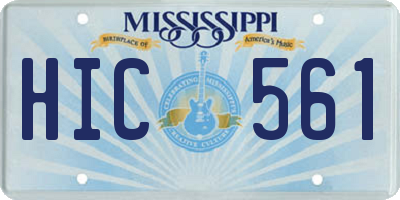 MS license plate HIC561