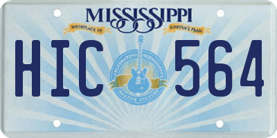 MS license plate HIC564