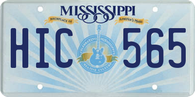 MS license plate HIC565