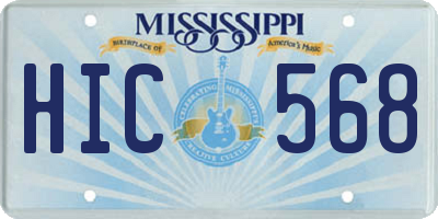 MS license plate HIC568
