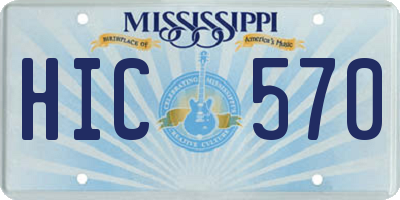 MS license plate HIC570