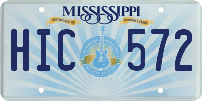 MS license plate HIC572