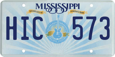 MS license plate HIC573