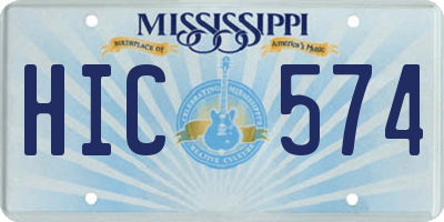 MS license plate HIC574