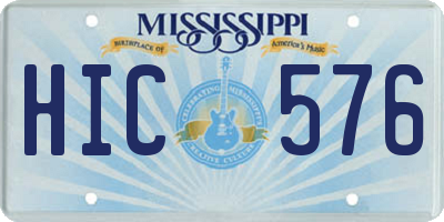 MS license plate HIC576