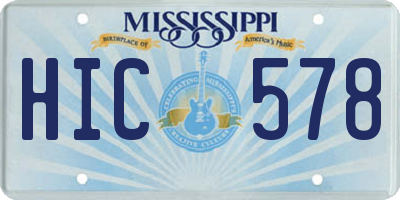 MS license plate HIC578