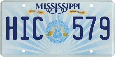 MS license plate HIC579