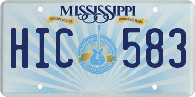 MS license plate HIC583