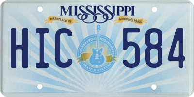 MS license plate HIC584