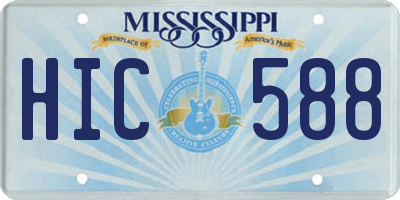 MS license plate HIC588