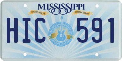 MS license plate HIC591