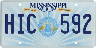 MS license plate HIC592