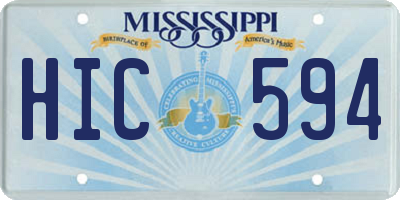 MS license plate HIC594
