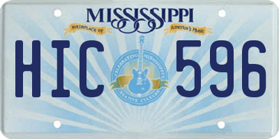 MS license plate HIC596