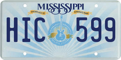 MS license plate HIC599