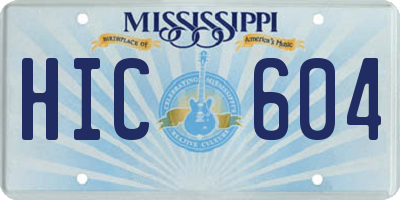 MS license plate HIC604